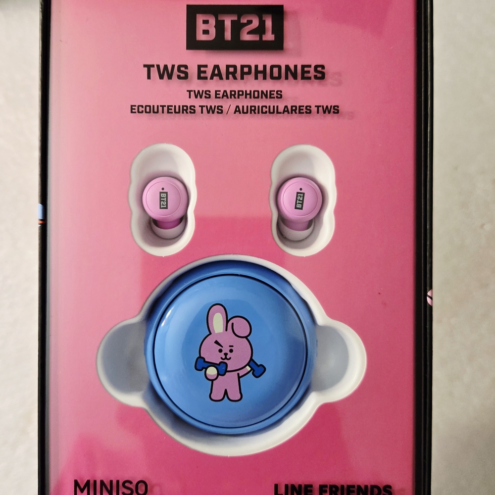 Miniso BT21 TWS Earphones - Pink and Blue Kookie